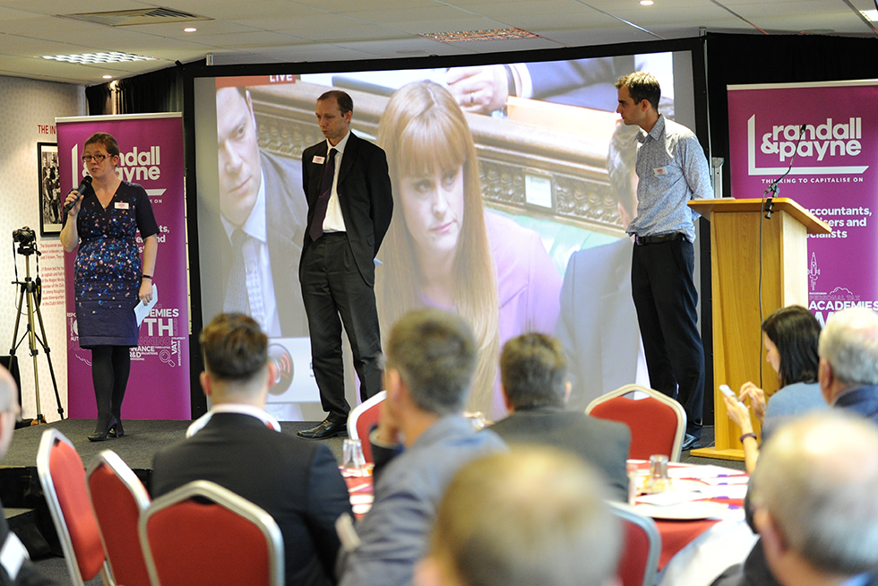 Trish Clements, James Geary and Rob Case speaking at the Randall & Payne Budget Day event