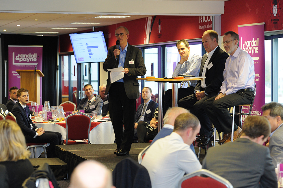 Tim Watkins, Rob Case, Chris Gibbs and Will Abbott speaking at the Randall & Payne Budget Day event
