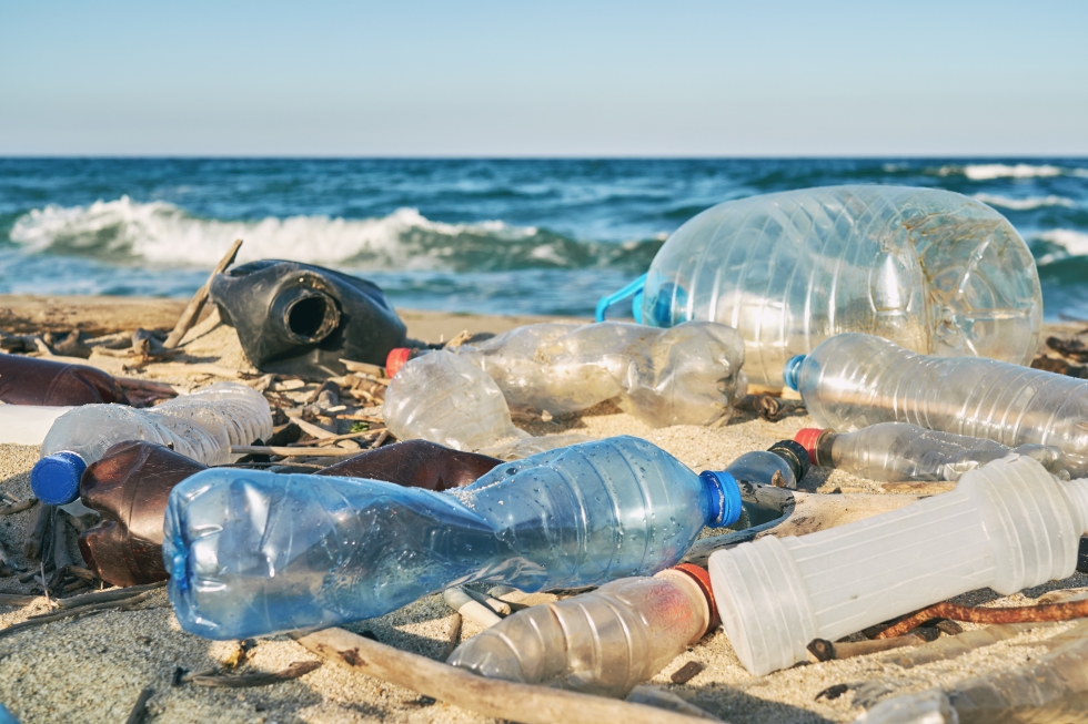 Photo of plastics washed up on the beach to represent Environmental Taxes in the Budget 2018
