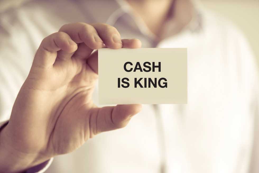 Cash is king image to represent the importance of cash flow in your business