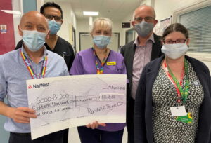 Randall & Payne present cheque for Scoo-B-Doo to the team at the neonatal unit at Gloucestershire Royal Hospital