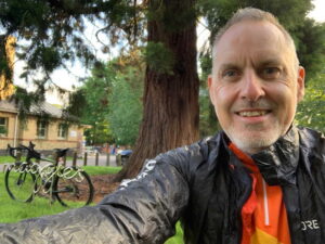 Will Abbott selfie at start of Maggie's Cycle Challenge | Randall & Payne