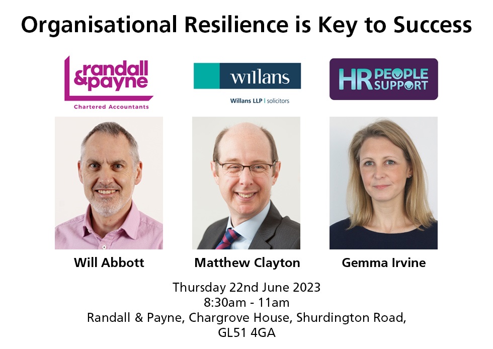Seminar: Organisational resilience is key to success | Randall & Payne | Willans Solicitors | HR People Support