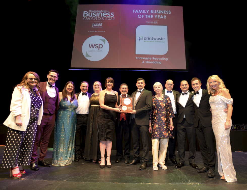 Gloucestershire Live Family Business of the Year 2022 sponsored by Randall & Payne | Winner: Printwaste