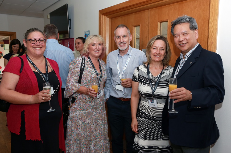Anna Mason, Caroline Bevan, Will Abbott, Jo Kline and Chun Kong at the Finalists evening for the Gloucestershire Live Business Awards